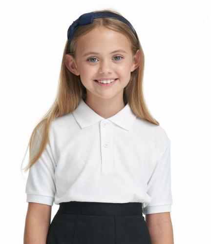 AWDis Academy Kids Piqu� Polo Shirt - WHI - 13